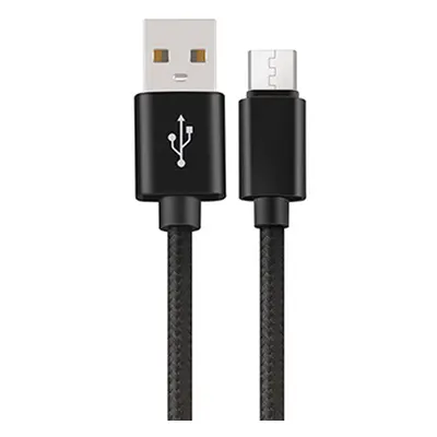 Pletený kabel 3m USB na USB-C Barva: černý