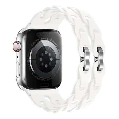 Silikonový řetízkový řemínek pro Apple Watch 42/44/45/46/49mm Barva náramku: Bílá