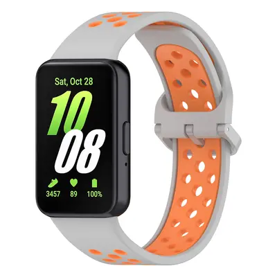 Perforovaný řemínek pro Samsung Galaxy Fit 3 Barevná varianta: Šedo-Oranžový