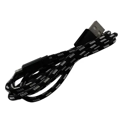 Pletený kabel USB na lightning 1m Barva: Černo-Bílý