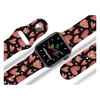 Apple watch řemínek Valentýnský Rozměr: 42/44/45/49mm, barva pásku: černá