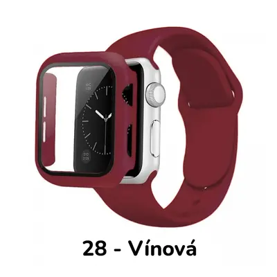 BPE Set 3v1 pro Apple Watch Velikost: 44mm, Barevná varianta: 28 - Vínová, Velikost řemínku: M/L