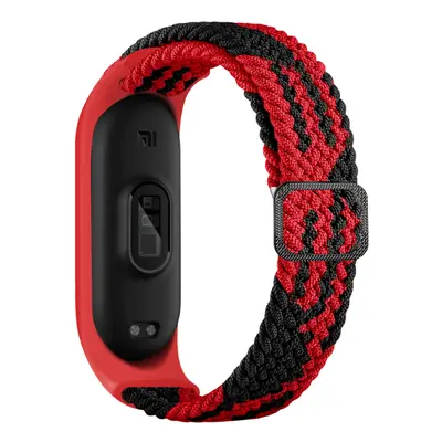 Pletený náhradní náramek Mi Band 3/4/5/6/7 Barva: Červeno-Černá, Pro Přístroj: Xiaomi Mi band 3/