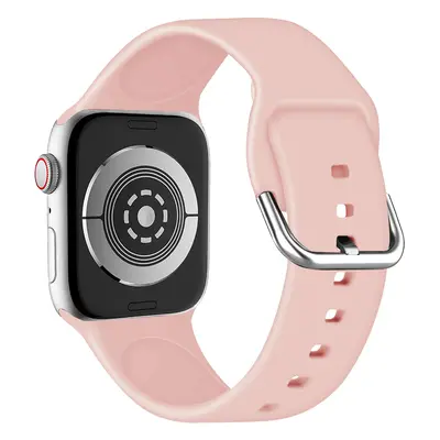 Jednobarevný řemínek s přezkou pro Apple Watch 42/44/45/46/49mm Barva náramku: Pískově růžová