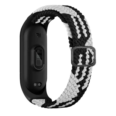 Pletený náhradní náramek Mi Band 3/4/5/6/7 Barva: Černo-Bílá, Pro Přístroj: Xiaomi Mi band 3/4/5