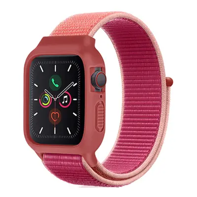 Nylonový set 2v1 pro Apple Watch 42/44/45mm Barevná varianta: Červeno-Růžová