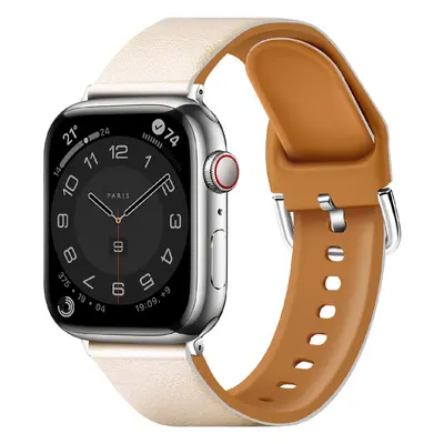 Řemínek z umělé kůže pro Apple Watch 42/44/45/46/49mm Barva: slonová kost