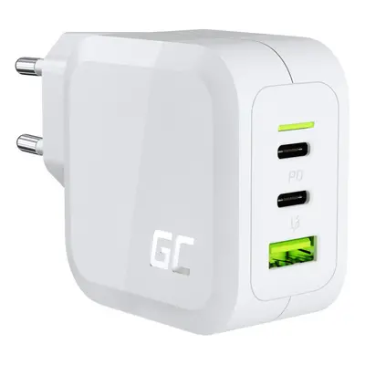 CHARGC08W - Green Cell Bílý 65W GaN GC PowerGan síťový adaptér pro Laptopy, MacBook, telefony, T