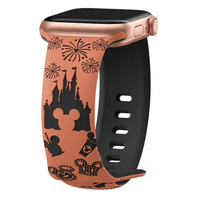 Řemínek gravírovaný myšák pro Apple Watch 42/44/45/46/49mm Barva: Hnědo-černá