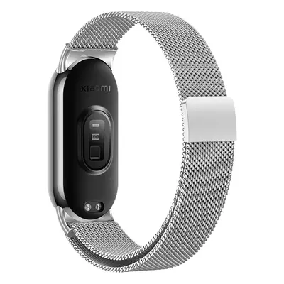 Milánský tah magnetické zapínání Mi band 8/9 Barva: Stříbrná, Pro Přístroj: Xiaomi Mi Band 8/9