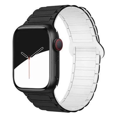 Dvojbarevný magnetický řemínek pro Apple Watch 42/44/45/46/49mm Barva: Černo-Bílý