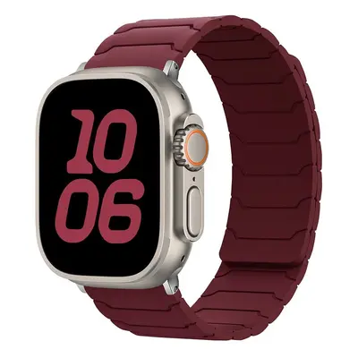 Silikonový magnetický řemínek pro Apple Watch 42/44/45/46/49mm Barva: Vínový