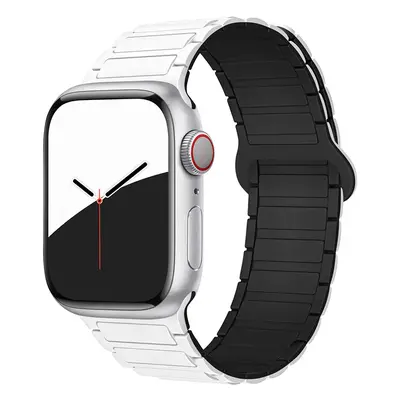 Dvojbarevný magnetický řemínek pro Apple Watch 42/44/45/46/49mm Barva: Bílo-Černý