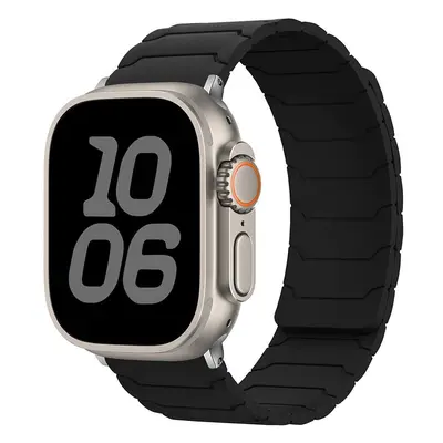 Silikonový magnetický řemínek pro Apple Watch 42/44/45/46/49mm Barva: černý