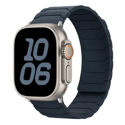 Silikonový magnetický řemínek pro Apple Watch 42/44/45/46/49mm Barva: Tmavě modrý