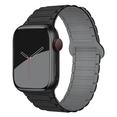 Dvojbarevný magnetický řemínek pro Apple Watch 42/44/45/46/49mm Barva: Černo-Šedý