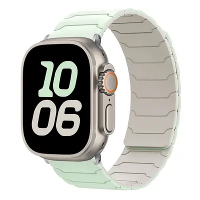 Silikonový magnetický řemínek pro Apple Watch 38/40/41/42(S10)mm Barva: Mentolovo-bílý