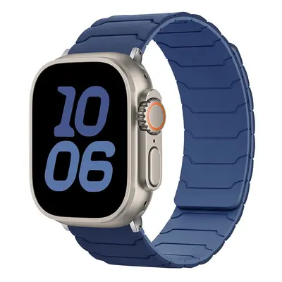 Silikonový magnetický řemínek pro Apple Watch 42/44/45/46/49mm Barva: modrý