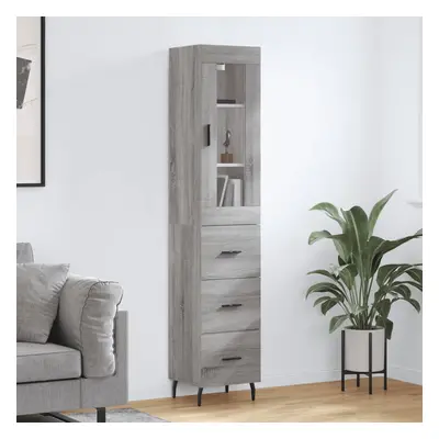 vidaXL Skříň highboard šedá sonoma 34,5 x 34 x 180 cm kompozitní dřevo