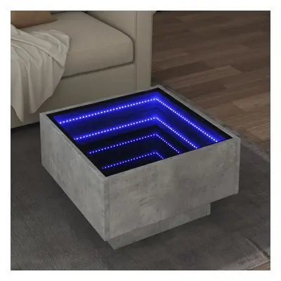 vidaXL Konferenční stolek s LED betonově šedý 50 x 50 x 30 cm kompozit