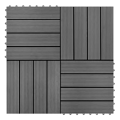 vidaXL 22 ks Terasové dlaždice 30 x 30 cm 2 m² WPC šedé