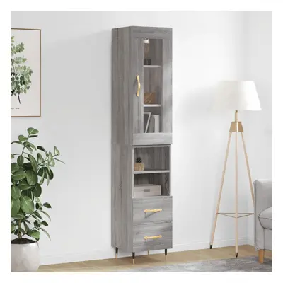 vidaXL Skříň highboard šedá sonoma 34,5 x 34 x 180 cm kompozitní dřevo