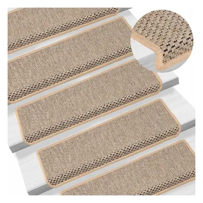 vidaXL Samolepicí nášlapy na schody sisal 15ks 65x21x4cm světle béžové