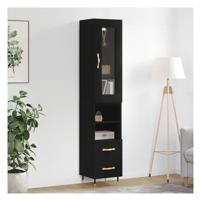 vidaXL Skříň highboard černá 34,5 x 34 x 180 cm kompozitní dřevo