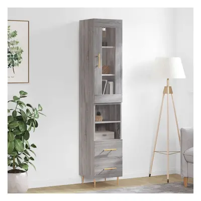 vidaXL Skříň highboard šedá sonoma 34,5 x 34 x 180 cm kompozitní dřevo