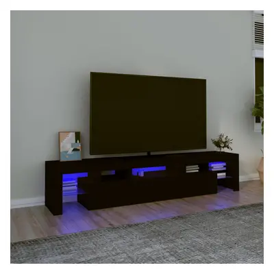 vidaXL TV skříňka s LED osvětlením černá 200x36,5x40 cm