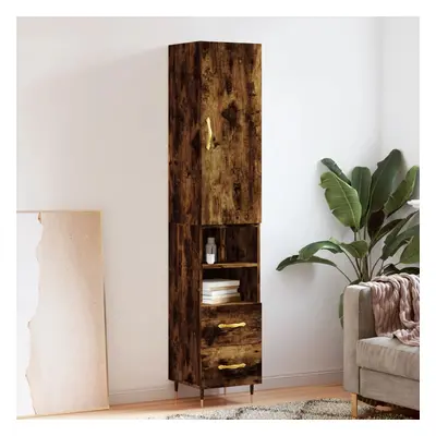 vidaXL Skříň highboard kouřový dub 34,5 x 34 x 180 cm kompozitní dřevo