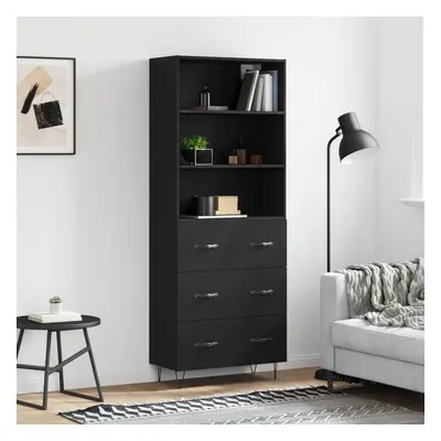 vidaXL Skříň highboard černá 69,5 x 34 x 180 cm kompozitní dřevo