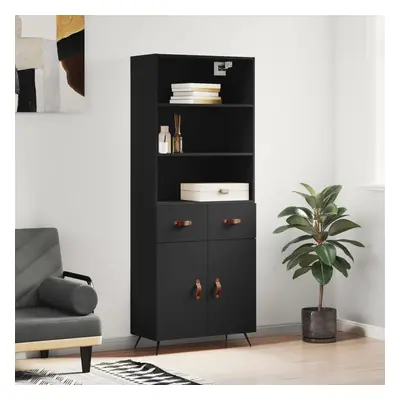 vidaXL Skříň highboard černá 69,5 x 34 x 180 cm kompozitní dřevo