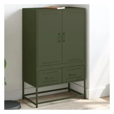 vidaXL Skříň highboard olivově zelená 68 x 39 x 111,5 cm ocel