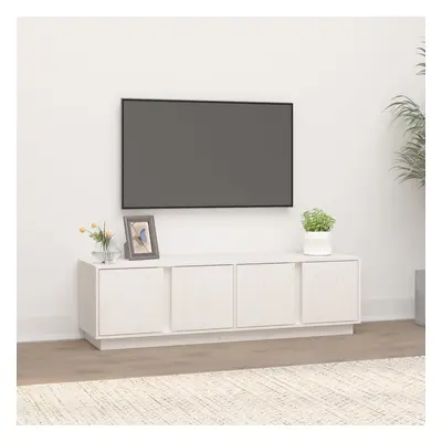 vidaXL TV skříňka bílá 140 x 40 x 40 cm masivní borové dřevo