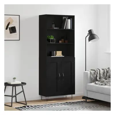 vidaXL Skříň highboard černá 69,5 x 34 x 180 cm kompozitní dřevo