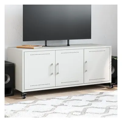 vidaXL TV skříňka bílá 100,5 x 39 x 43,5 cm ocel