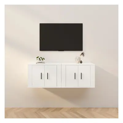 vidaXL Nástěnné TV skříňky 2 ks bílé 57 x 34,5 x 40 cm