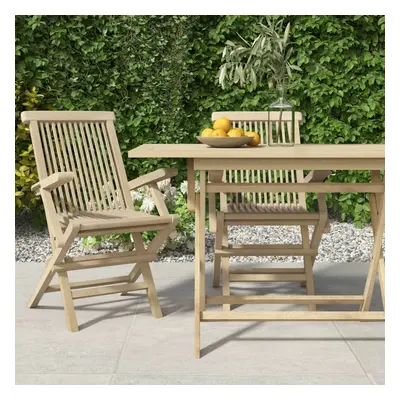 vidaXL Skládací zahradní židle 2 ks šedé 56 x 61 x 89 cm masivní teak