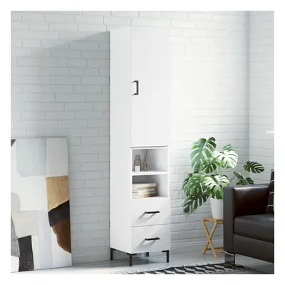 vidaXL Skříň highboard bílá s vysokým leskem 34,5x34x180 cm kompozit