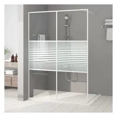 vidaXL Sprchová zástěna walk-in bílá 140 x 195 cm čiré ESG sklo