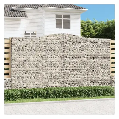 vidaXL Klenuté gabionové koše 15ks 400x50x220/240cm pozinkované železo