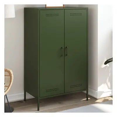 vidaXL Skříň highboard olivově zelená 68 x 39 x 113 cm ocel