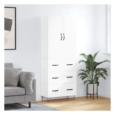 vidaXL Skříň highboard lesklá bílá 69,5 x 34 x 180 cm kompozitní dřevo