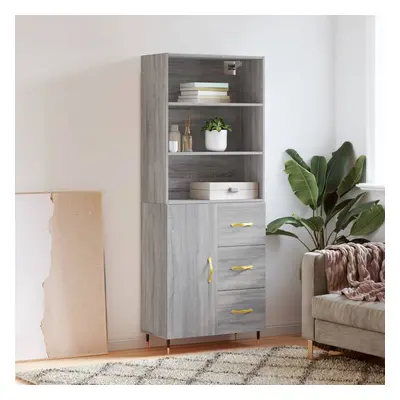 vidaXL Skříň highboard šedá sonoma 69,5 x 34 x 180 cm kompozitní dřevo