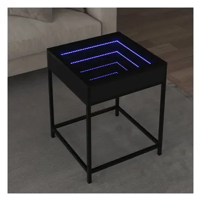 vidaXL Noční stolek s Infinity LED černý 40 x 40 x 51 cm