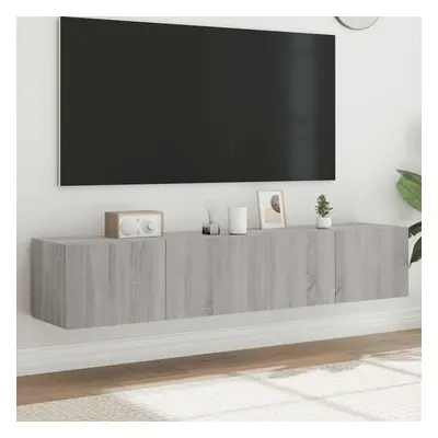 vidaXL Nástěnné TV skříňky s LED 2 ks šedé sonoma 80 x 35 x 31 cm