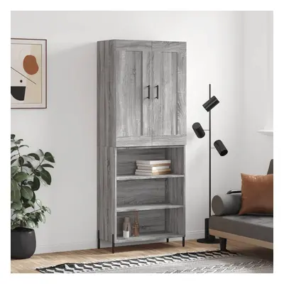 vidaXL Skříň highboard šedá sonoma 69,5 x 34 x 180 cm kompozitní dřevo