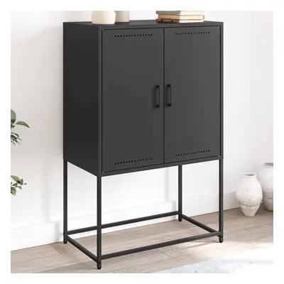 vidaXL Skříň highboard černá 68,5 x 38,5 x 107 cm ocel