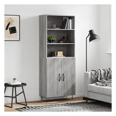 vidaXL Skříň highboard šedá sonoma 69,5 x 34 x 180 cm kompozitní dřevo